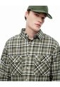 Camisa Manga Larga Regular Algodón Cuadros Hombre Verde de Gef