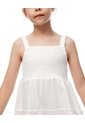 Vestido Corto Capas Algodón Blanco Niña Blanco de Gef