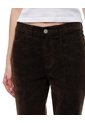 Jean Flare Tiro Alto Efecto Gamuza Café Mujer Marron de Gef