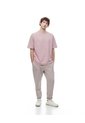 Camiseta Oversize Algodón Palo Rosa Estampada Hombre Rosa Claro de Gef