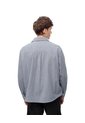 Camisa Manga Larga Oversize Algodón Cuadros Hombre Azul de Gef