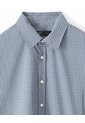 Camisa Manga Larga Oversize Algodón Cuadros Hombre Azul de Gef