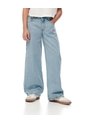 Jean Wide Leg Tiro Medio Brillos índigo Claro Niña Azul Oscuro de Gef