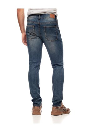 Jean Skinny índigo Medio Hombre Azul