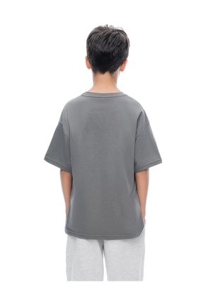 Camiseta Regular Manga Corta Gris Gris