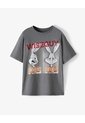 Camiseta Regular Manga Corta Gris Gris de Gef
