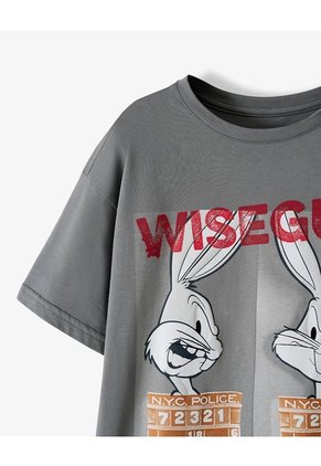 Camiseta Regular Manga Corta Gris Gris