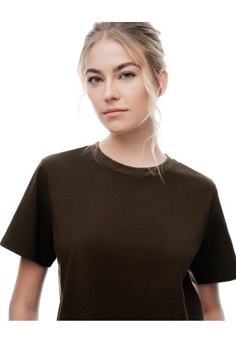 Camiseta Regular Algodón Chocolate Mujer Chocolate Gef