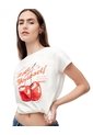 Camiseta Regular Algodón Beige Estampada Mujer Marron de Gef