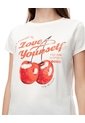 Camiseta Regular Algodón Beige Estampada Mujer Marron de Gef
