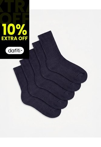 5 Pares De Medias Largas Azules Niño Azul Gef