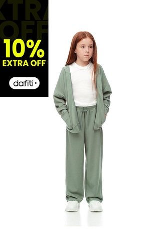 Pantalón Tiro Medio Holgado Verde Niña Verde Gef