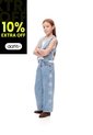 Jean Wide Leg Tiro Alto índigo Medio Niña Azul de Gef