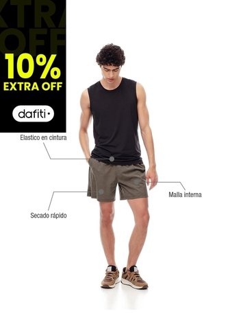 Pantaloneta Deportiva Malla Interna Café Hombre Cafe Gef