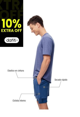 Pantaloneta Deportiva Ciclista Interno Azul Hombre Azul Gef