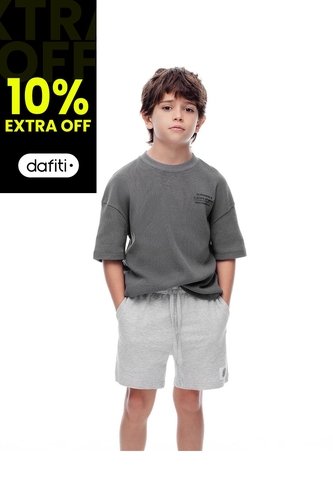 Bermuda Regular Algodón Gris Niño Gris Gef