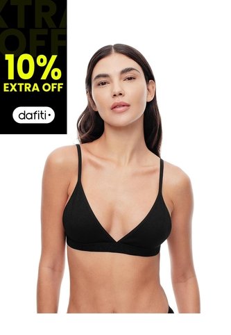 Top Soporte Medio Seamless Negro Mujer Negro Gef