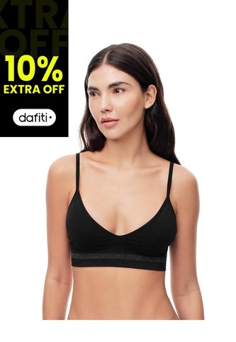 Top Soporte Medio Seamless Copas Removible Negro Mujer Negro Gef