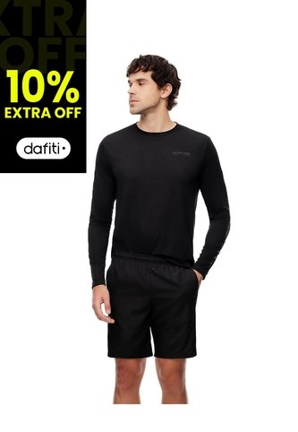 Pantaloneta Deportiva Secado Rápido Negra Hombre Negro Gef