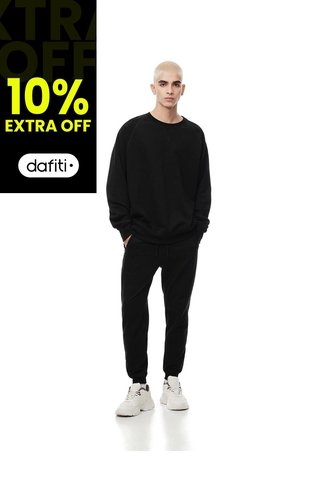 Jogger Relax Algodón Negro Hombre Negro Gef