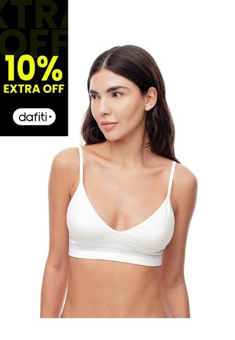 Top Soporte Medio Seamless Copas Removibles Blanco Mujer Blanco Gef