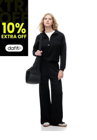 Pantalón Tiro Alto Negro Mujer Negro Gef