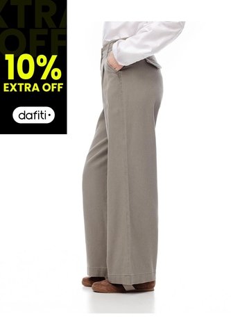 Pantalón Wide Leg Tiro Alto Denim Verde Mujer Verde Gef