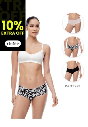 Panty Cachetero Algodón Tiro Medio X3unds Surtido Mujer Multicolor Gef