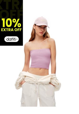 Crop Top Slim Strapless Seamless Lila Mujer Lila Gef