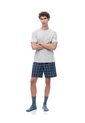 Pijama Relaxed Manga Corta Azul Cuadros Hombre Azul de Gef
