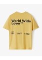 Camiseta Regular Algodón Estampada Hombre Amarillo de Gef
