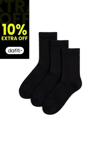 3 Pares De Medias Cortas Negras Mujer Gef
