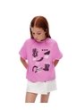 Camiseta Regular Algodón Rosa Estampada Niña Rosa de Gef