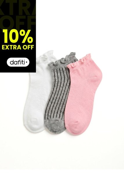 3 Pares De Medias Tobilleras Surtido Mujer