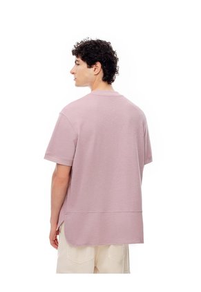 Camiseta Oversize Algodón Palo Rosa Estampada Hombre Rosa