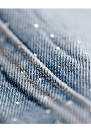 Falda Tiro Alto Denim índigo Medio Mujer Azul