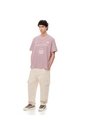 Camiseta Oversize Algodón Palo Rosa Estampada Hombre Rosa de Gef