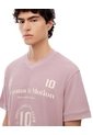 Camiseta Oversize Algodón Palo Rosa Estampada Hombre Rosa de Gef