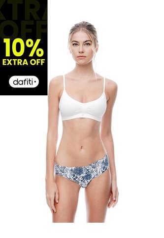 Panty Cachetero Tiro Medio Invisible Estampado Mujer Azul Gef