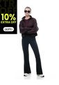 Pantalón Tiro Medio Bota Campana Negro Mujer Negro de Gef