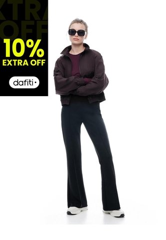 Pantalón Tiro Medio Bota Campana Negro Mujer Negro Gef