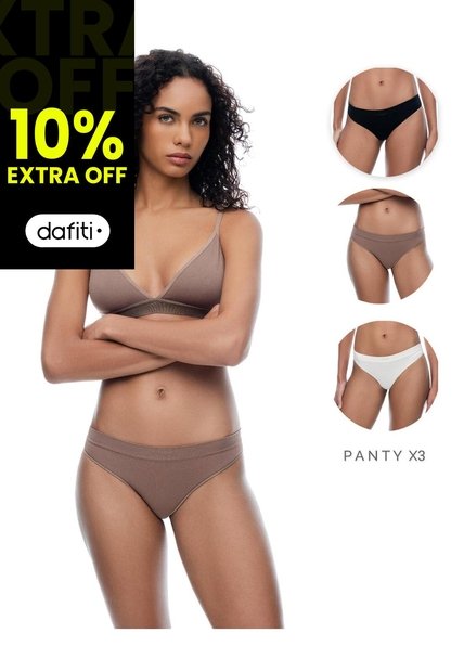 Panty Cachetero Seamless Tiro Medio X3unds Surtido Mujer Multicolor