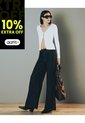 Jean Wide Leg Tiro Medio índigo Osc Mujer Azul de Gef
