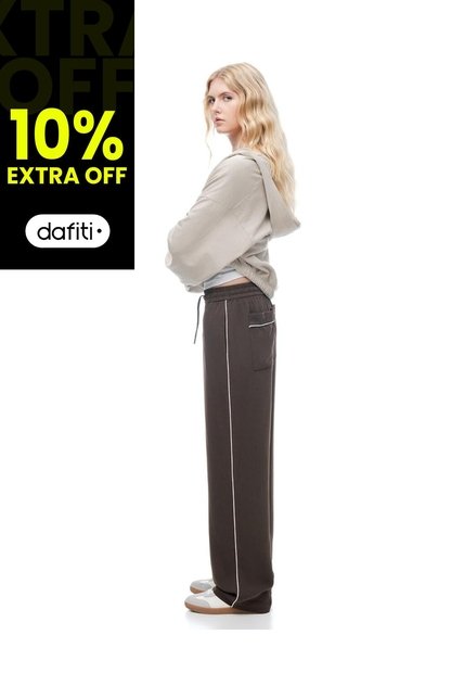 Pantalón Loose Tiro Alto Chocolate Mujer Chocolate