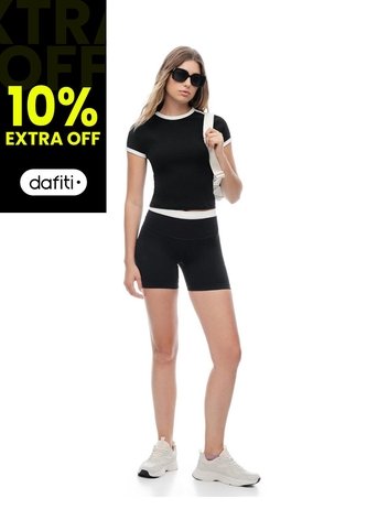 Biker Deportivo Seamless Negro Mujer Negro Gef
