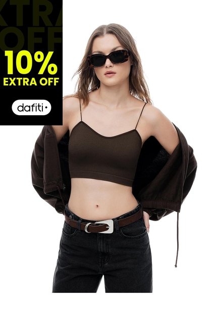 Crop Top Seamless Chocolate Mujer Chocolate