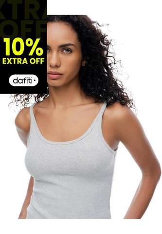 Camiseta Manga Sisa Slim Rib Algodón Gris Mujer Gris Gef