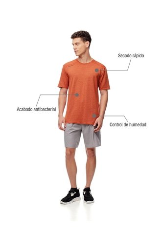 Camiseta Deportiva Control Humedad Naranja Hombre Naranja Gef
