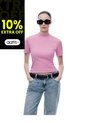 Camiseta Crop Slim Algodón Rosada Mujer Rosa de Gef