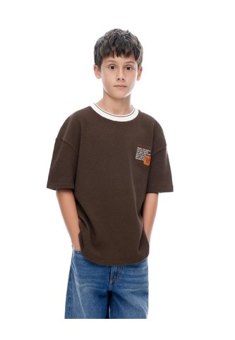 Camiseta Regular Manga Corta Café Niño Cafe Gef